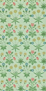 Morris & co Daisy Pale Green/Rose Wallpaper