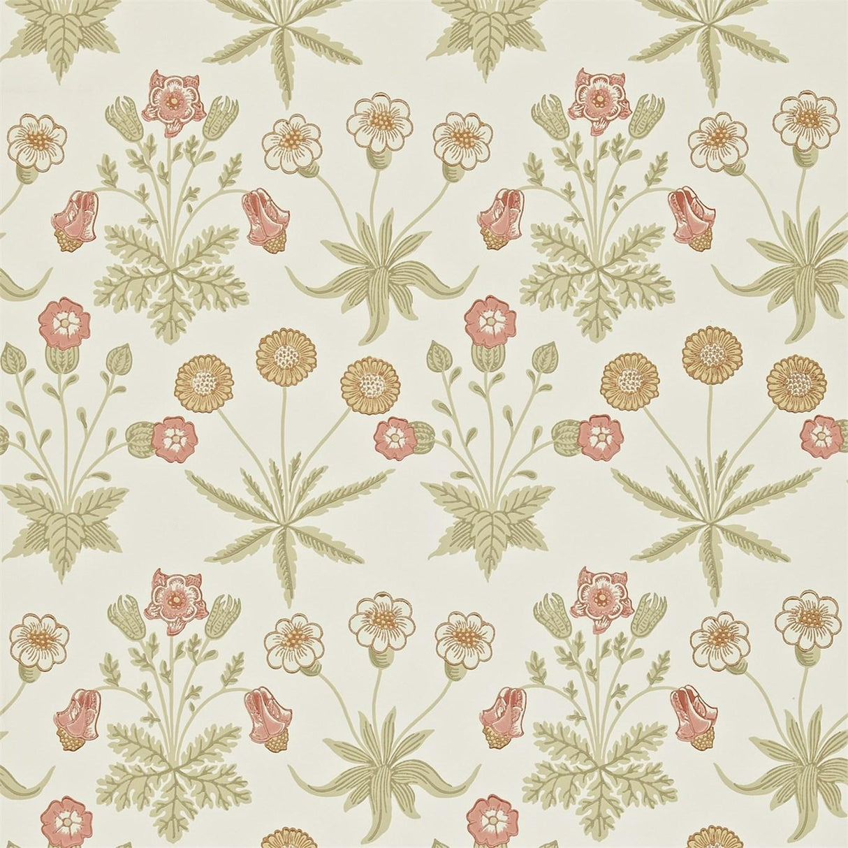Morris & Co Daisy Coral/Manilla Wallpaper