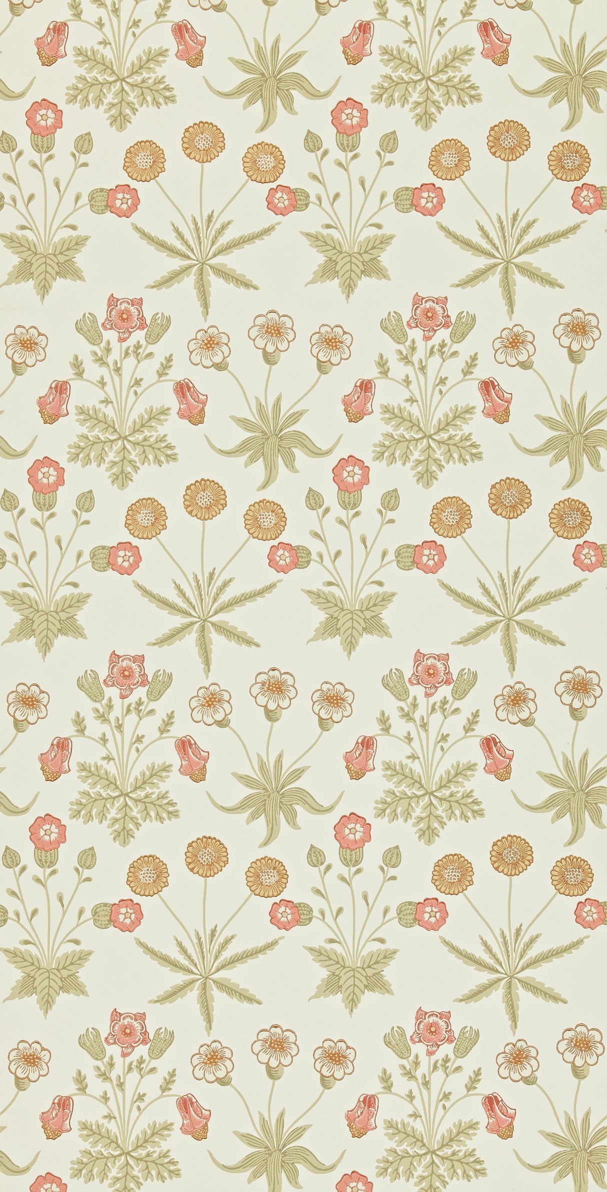 Morris & co Daisy Coral/Manilla Wallpaper