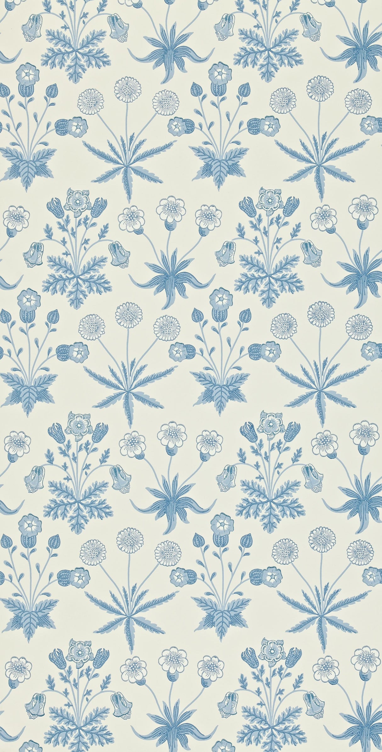 Morris & co Daisy Blue/Ivory Wallpaper