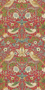 Morris & co Strawberry Thief Crimson/Slate Wallpaper