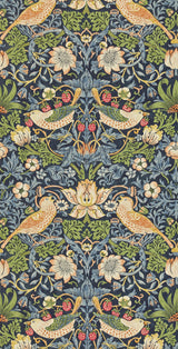 Morris & co Strawberry Thief Indigo/Mineral Wallpaper