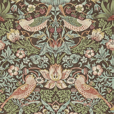 Morris & Co Strawberry Thief Chocoalte/Slate Wallpaper