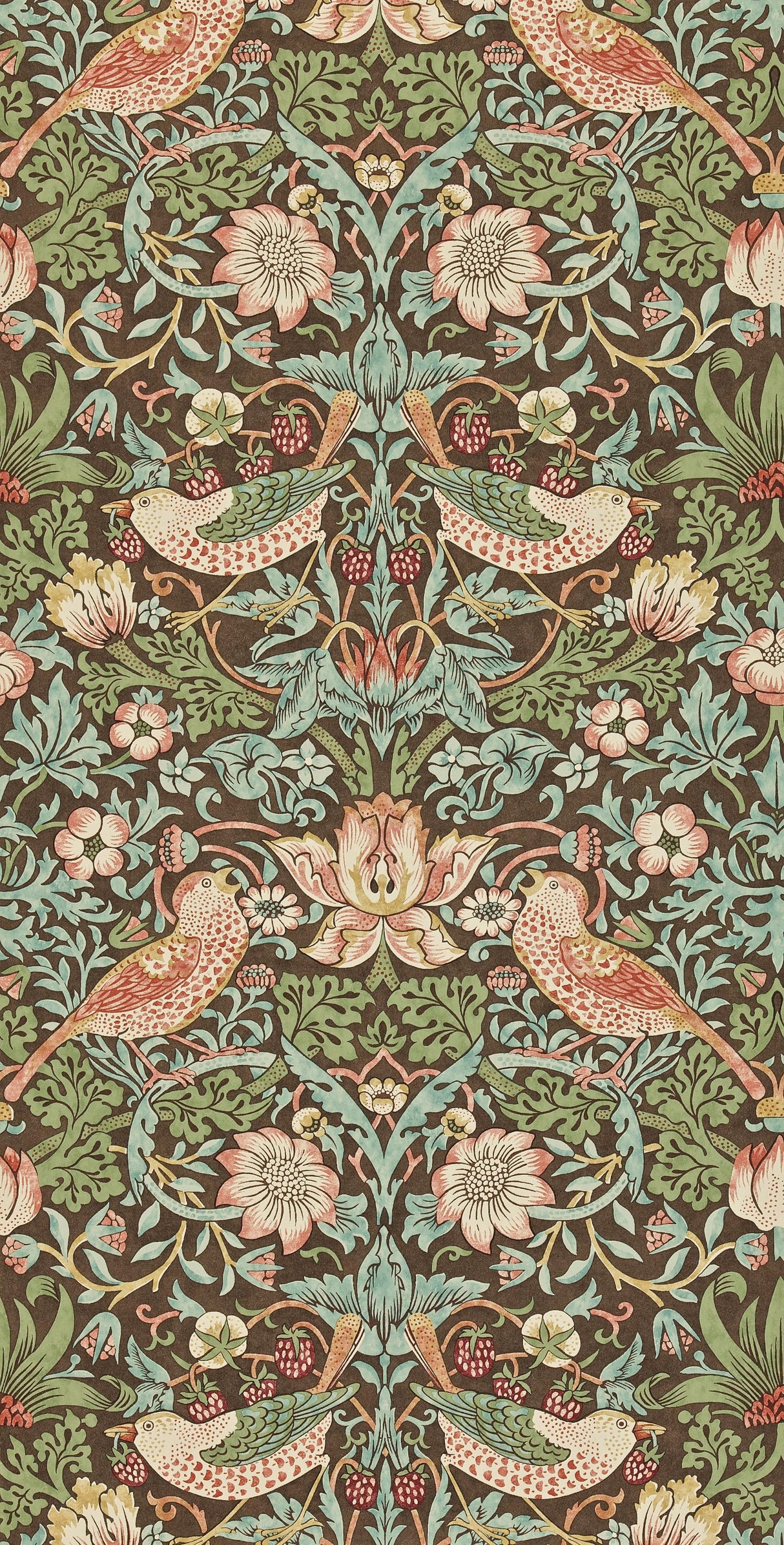Morris & co Strawberry Thief Chocoalte/Slate Wallpaper