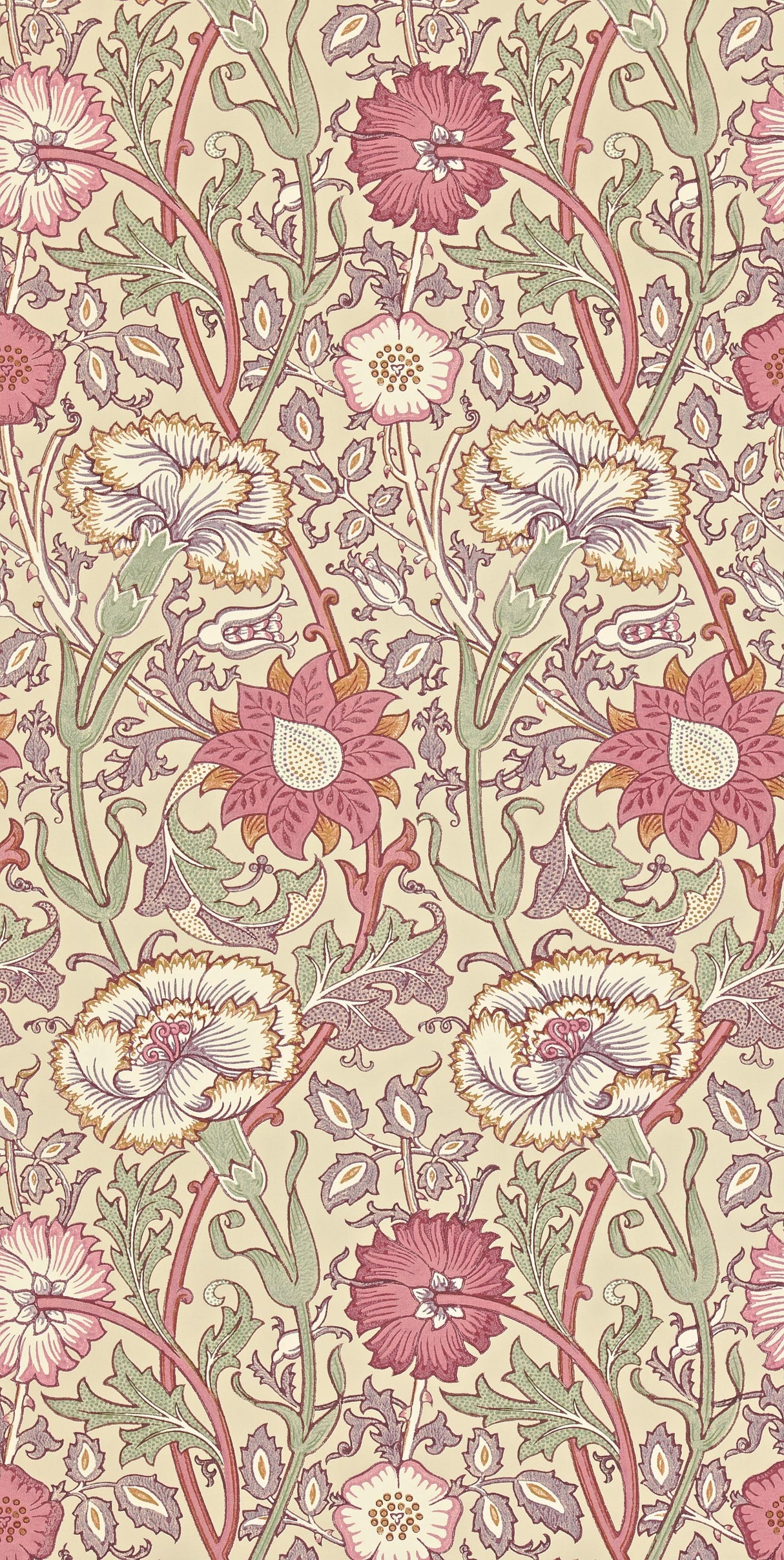 Morris & co Pink & Rose Manilla/Wine Wallpaper