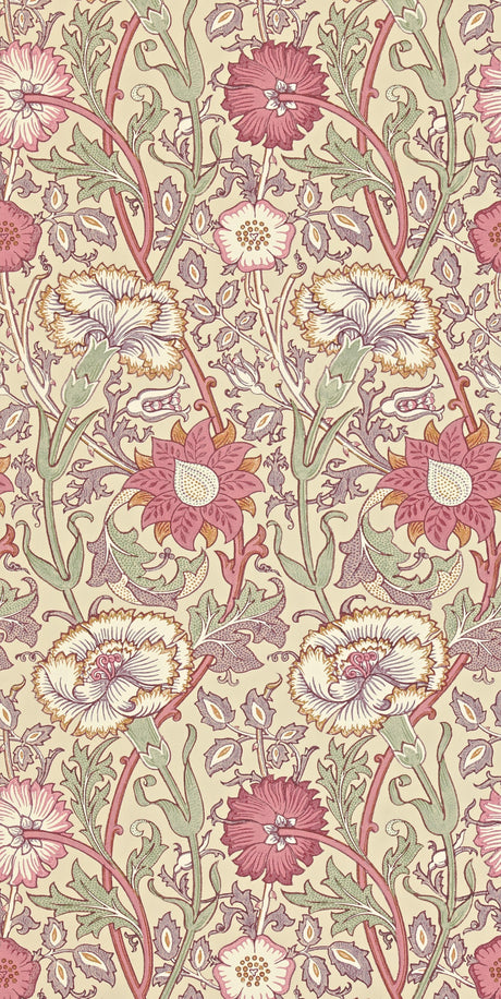 Morris & co Pink & Rose Manilla/Wine Wallpaper