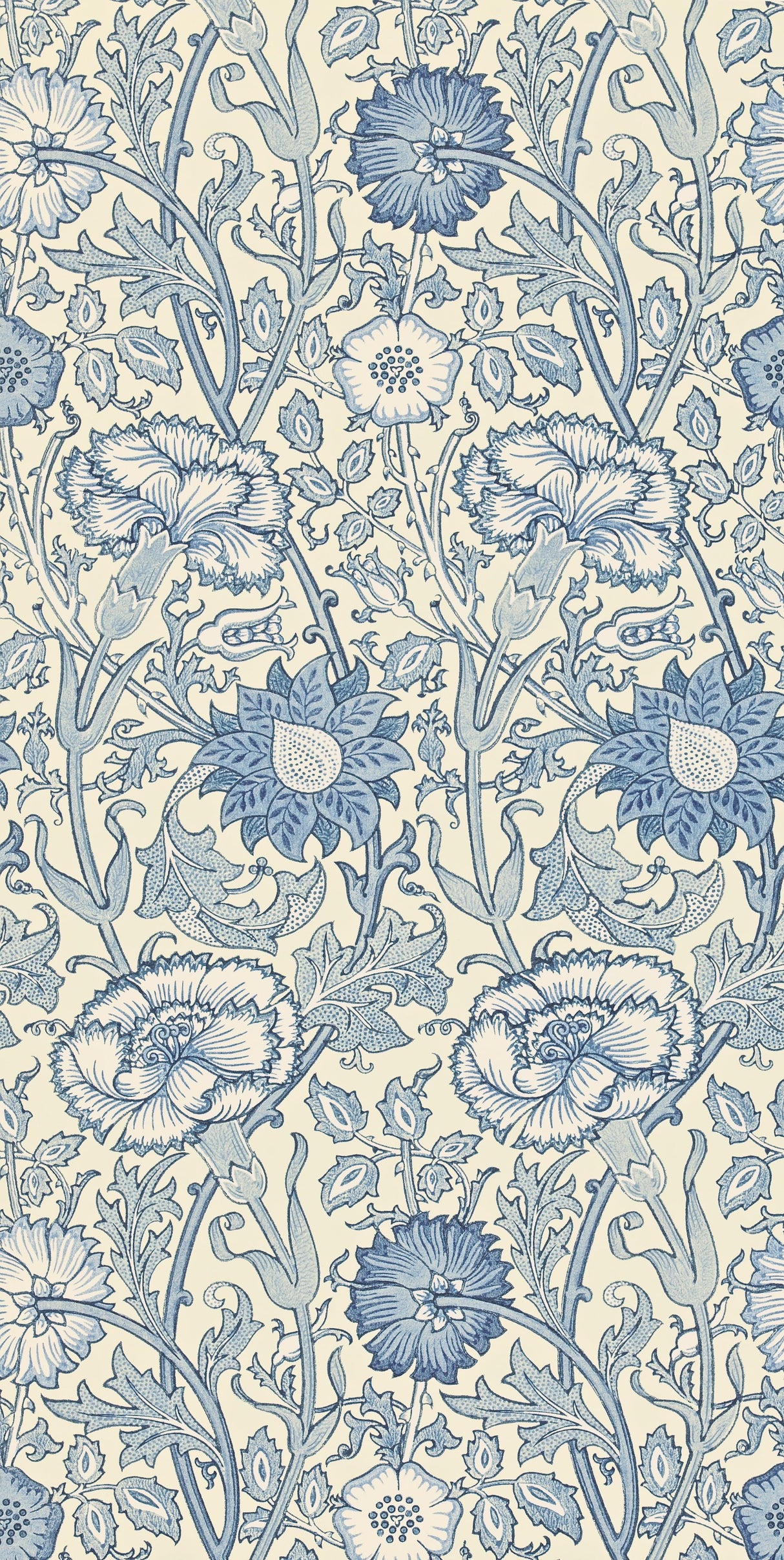 Morris & co Pink & Rose Indigo Wallpaper