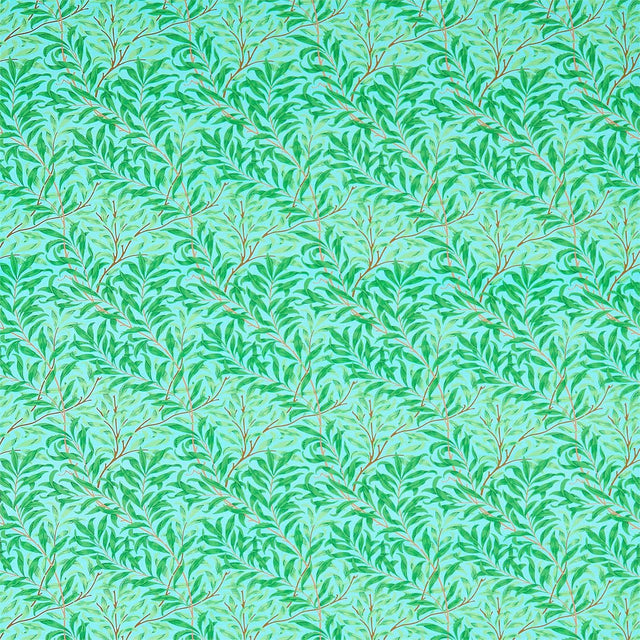 Morris & Co Willow Bough Sky/Leaf Green Fabric