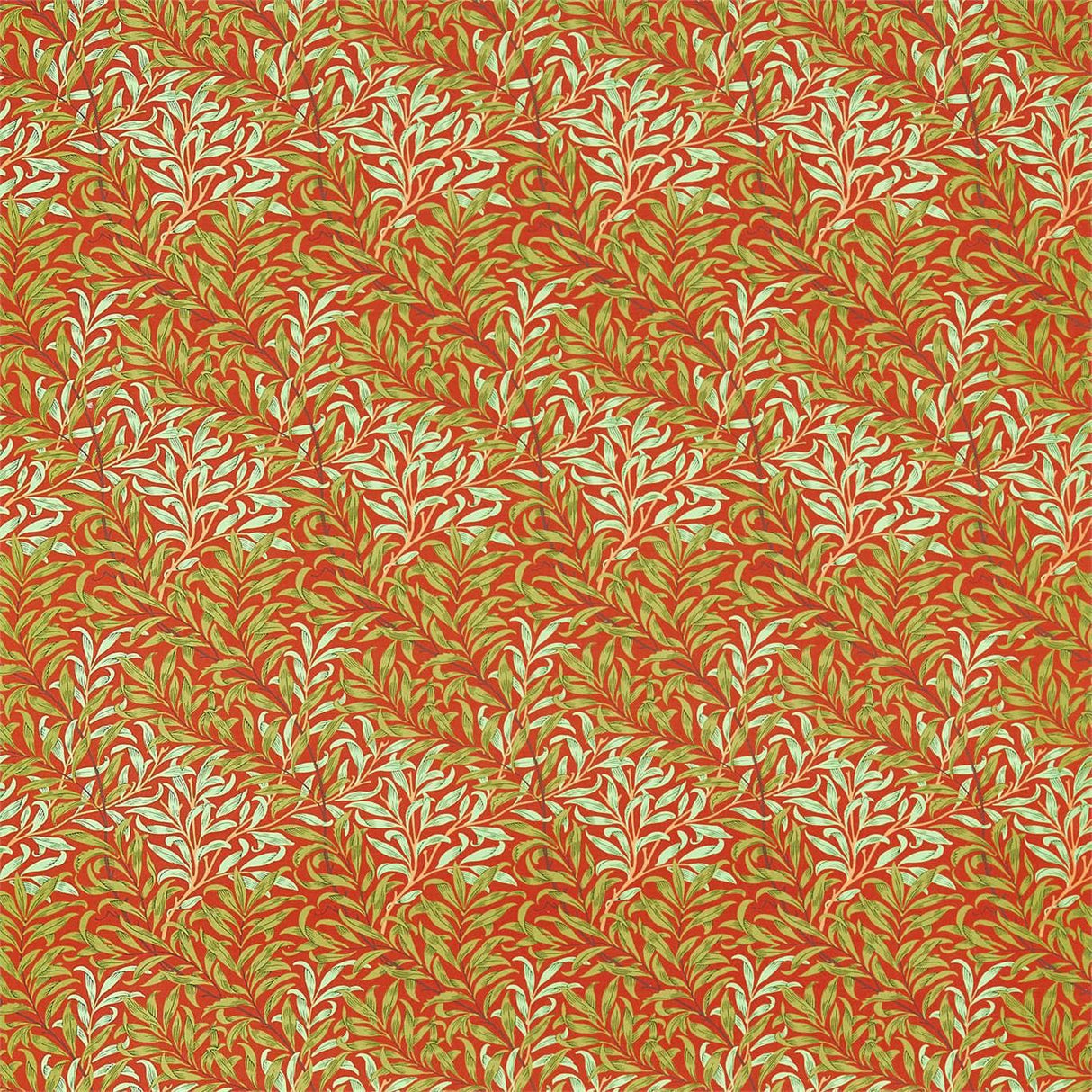 Morris & Co Willow Bough Tomato/Olive Fabric