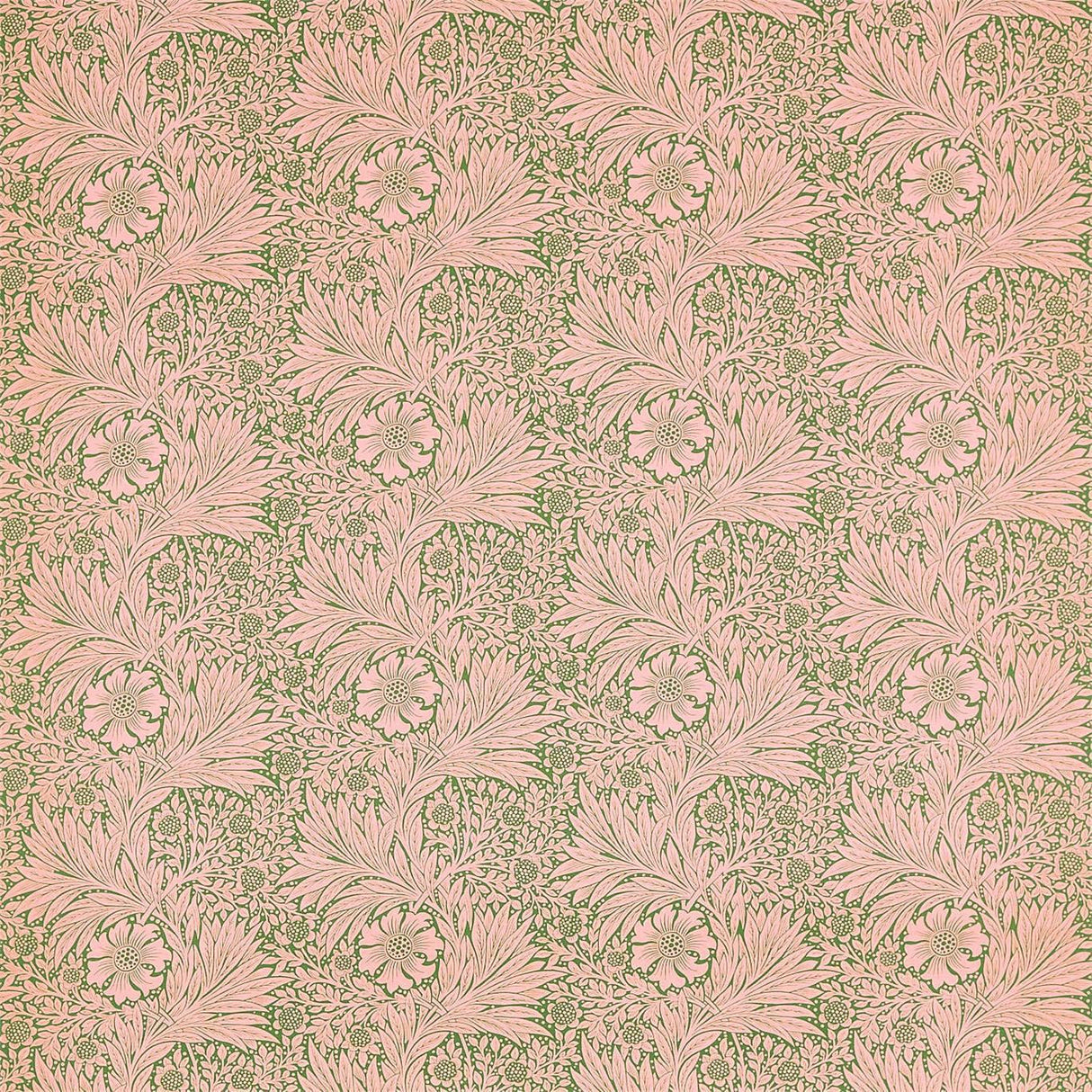 Morris & Co Marigold Olive/Pink Fabric