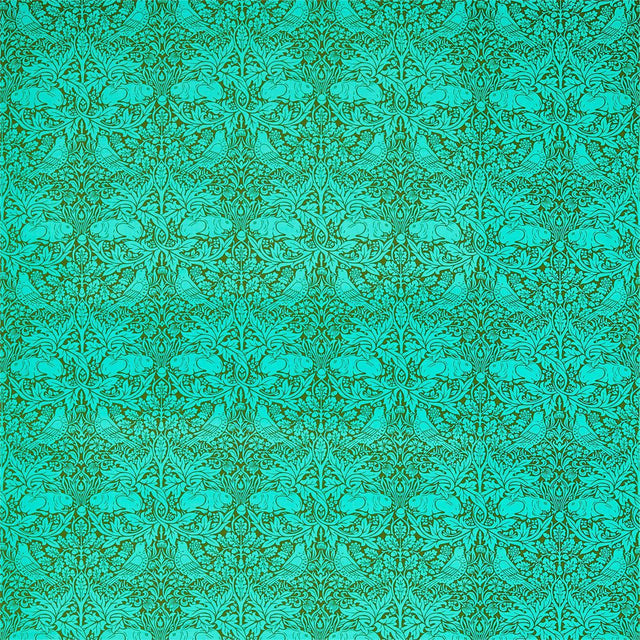 Morris & Co Brer Rabbit Olive/Turquoise Fabric