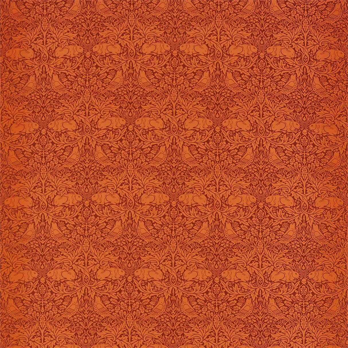 Morris & Co Brer Rabbit Burnt Orange Fabric