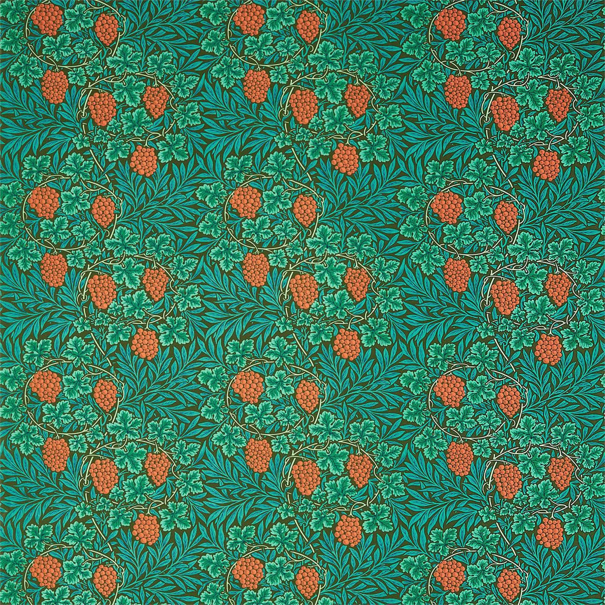 Morris & Co Vine Vine Dark Olive Fabric