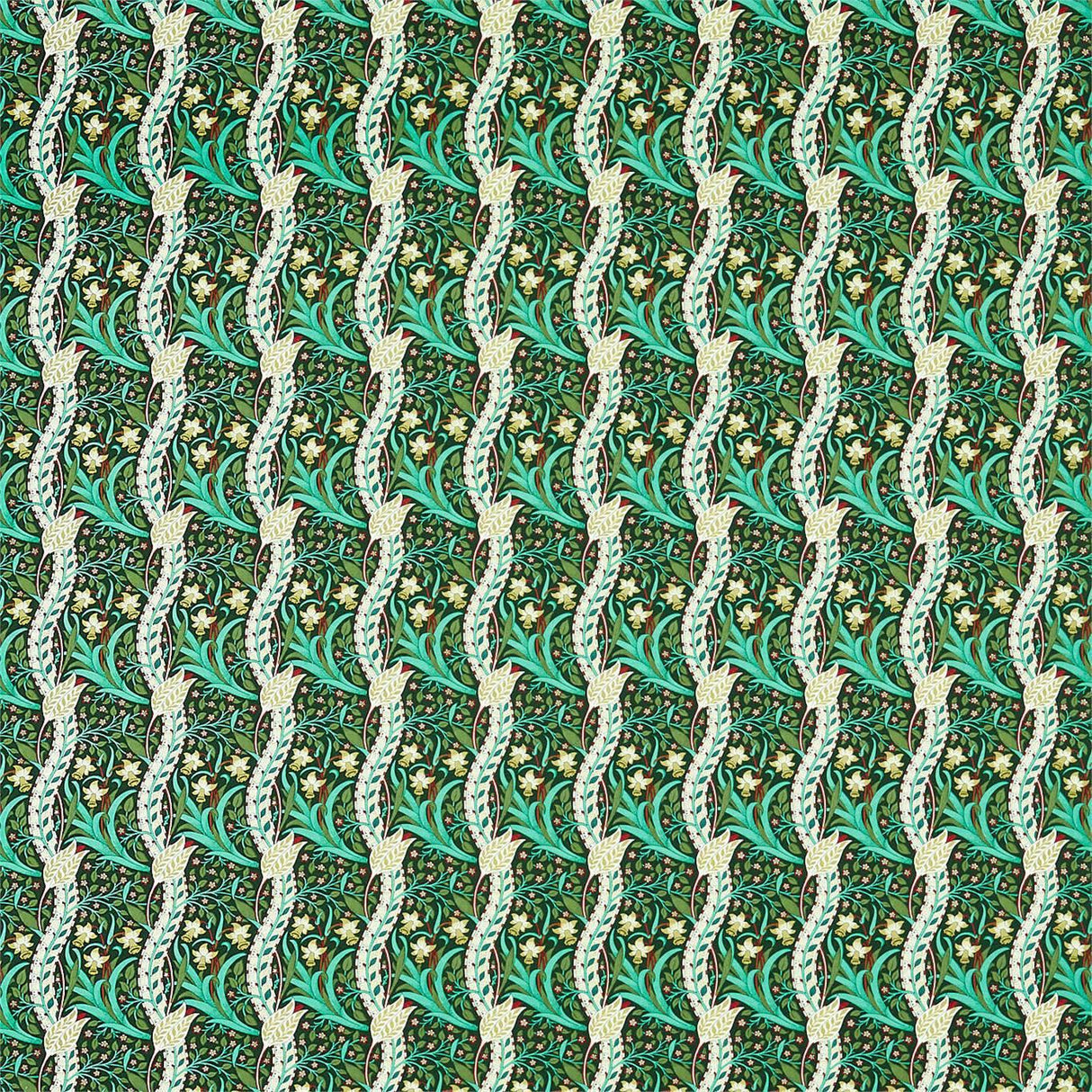 Morris & Co Daffodil Dark Olive Fabric