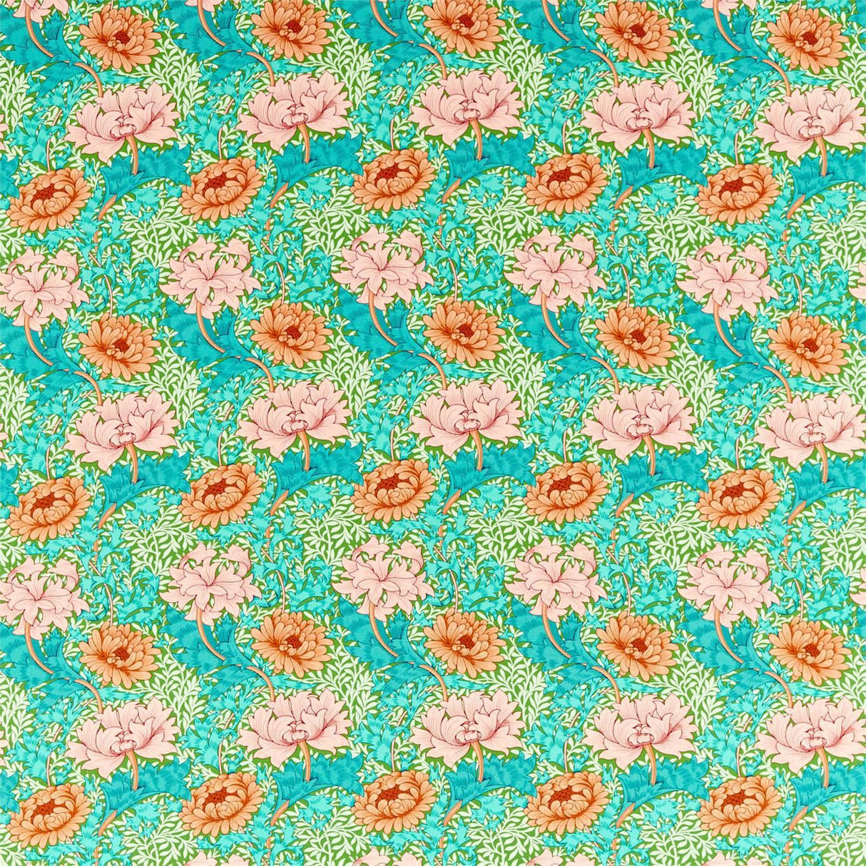 Morris & Co Chrysanthemum Summer Fabric