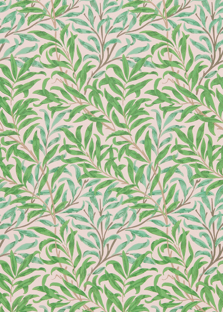 Morris & Co Willow Bough Pink/Leaf Green Wallpaper