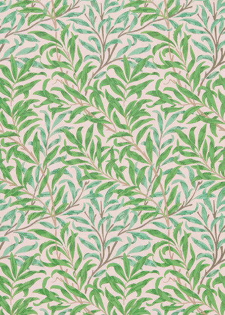 Morris & co Willow Bough Pink/Leaf Green Wallpaper