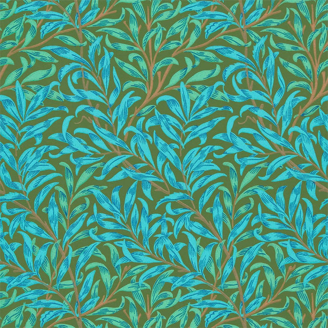 Morris & Co Willow Bough Olive/Turquoise Wallpaper