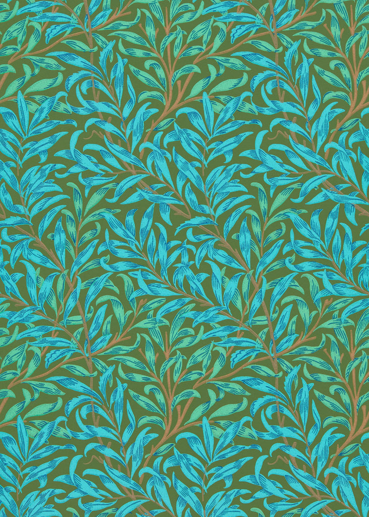 Morris & co Willow Bough Olive/Turquoise Wallpaper