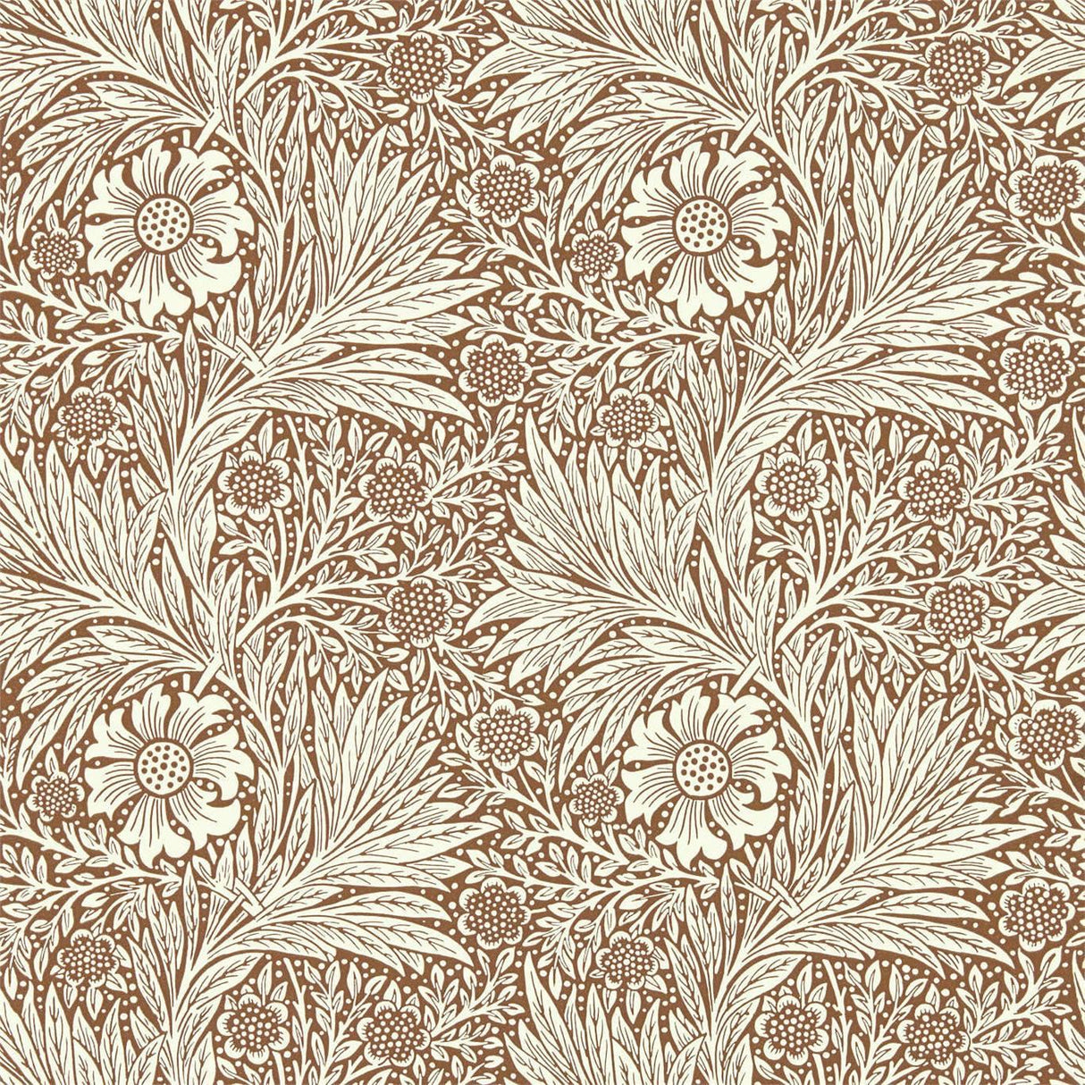 Morris & Co Marigold Chocolate/Cream Wallpaper