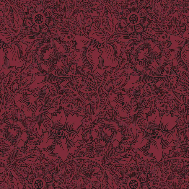 Morris & Co Poppy Claret Wallpaper