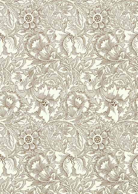 Morris & co Poppy Cream/Chocolate Wallpaper