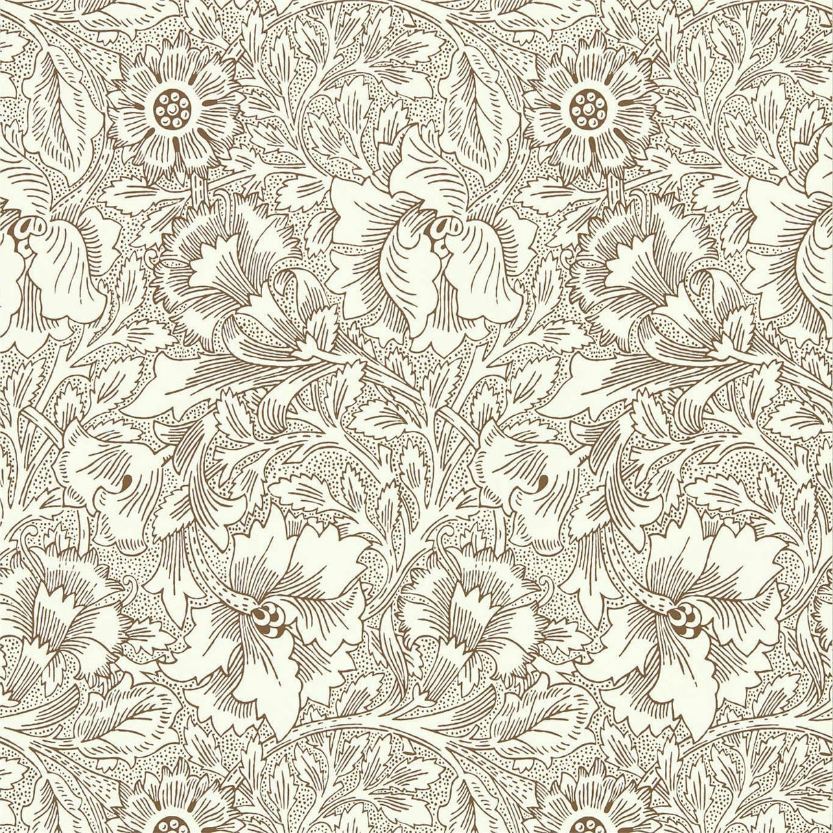Morris & Co Poppy Cream/Chocolate Wallpaper