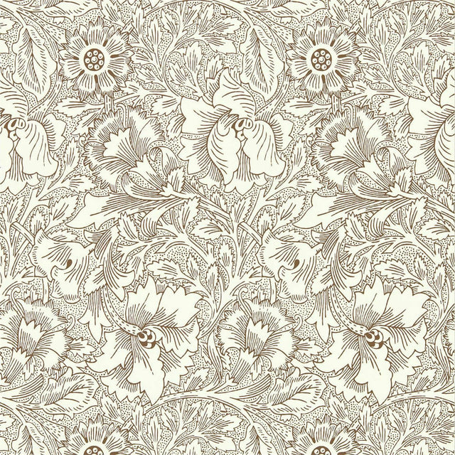 Morris & Co Poppy Cream/Chocolate Wallpaper