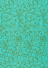 Morris & co Bird & Anemone Olive/Turquoise Wallpaper