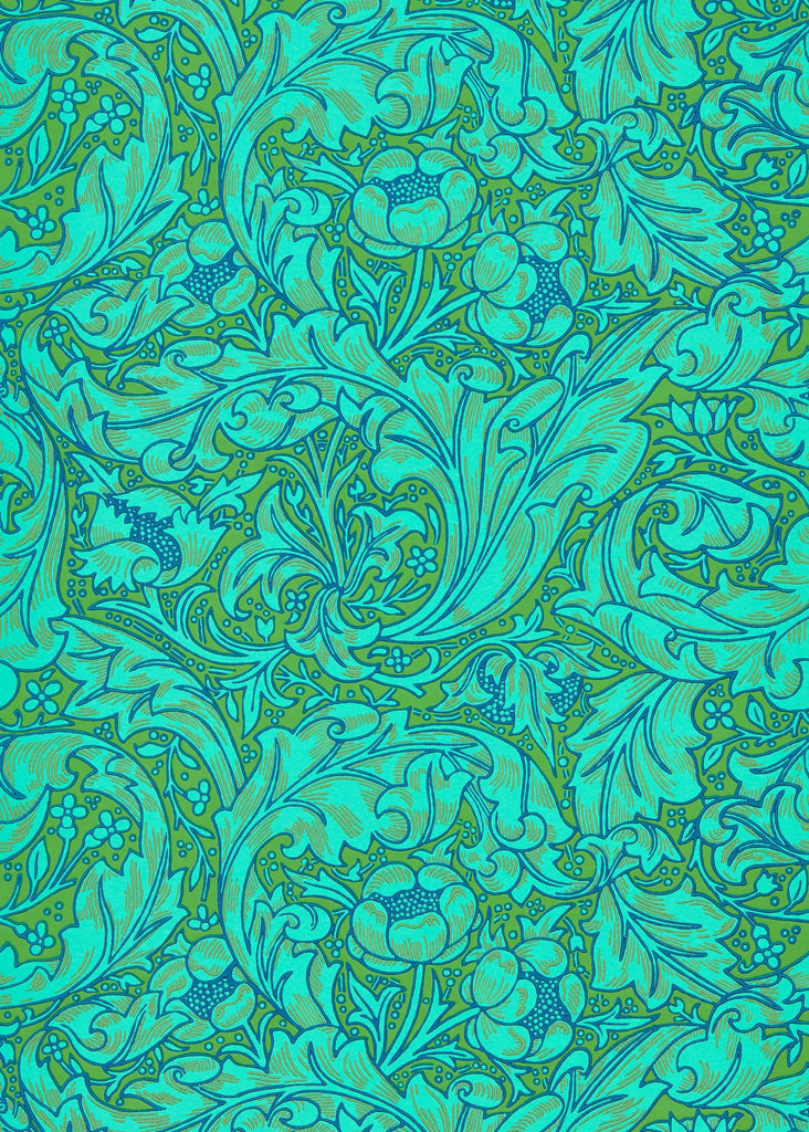 Morris & Co Bachelors Button Olive/Turquoise Wallpaper