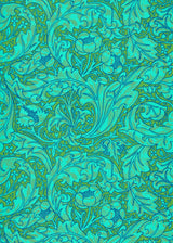 Morris & co Bachelors Button Olive/Turquoise Wallpaper