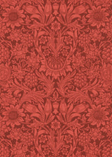 Morris & co Sunflower Chocolate/Red Wallpaper