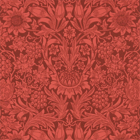 Morris & Co Sunflower Chocolate/Red Wallpaper