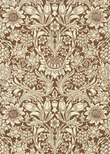 Morris & co Sunflower Chocolate/Cream Wallpaper