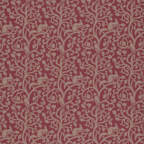 Sanderson Squirrel & Dove Wool Cherry Fabric