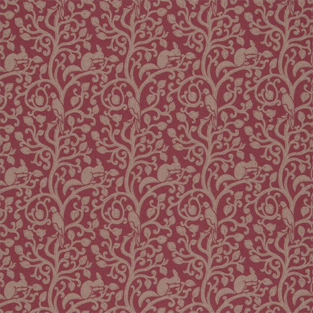 Sanderson Squirrel & Dove Wool Cherry Fabric