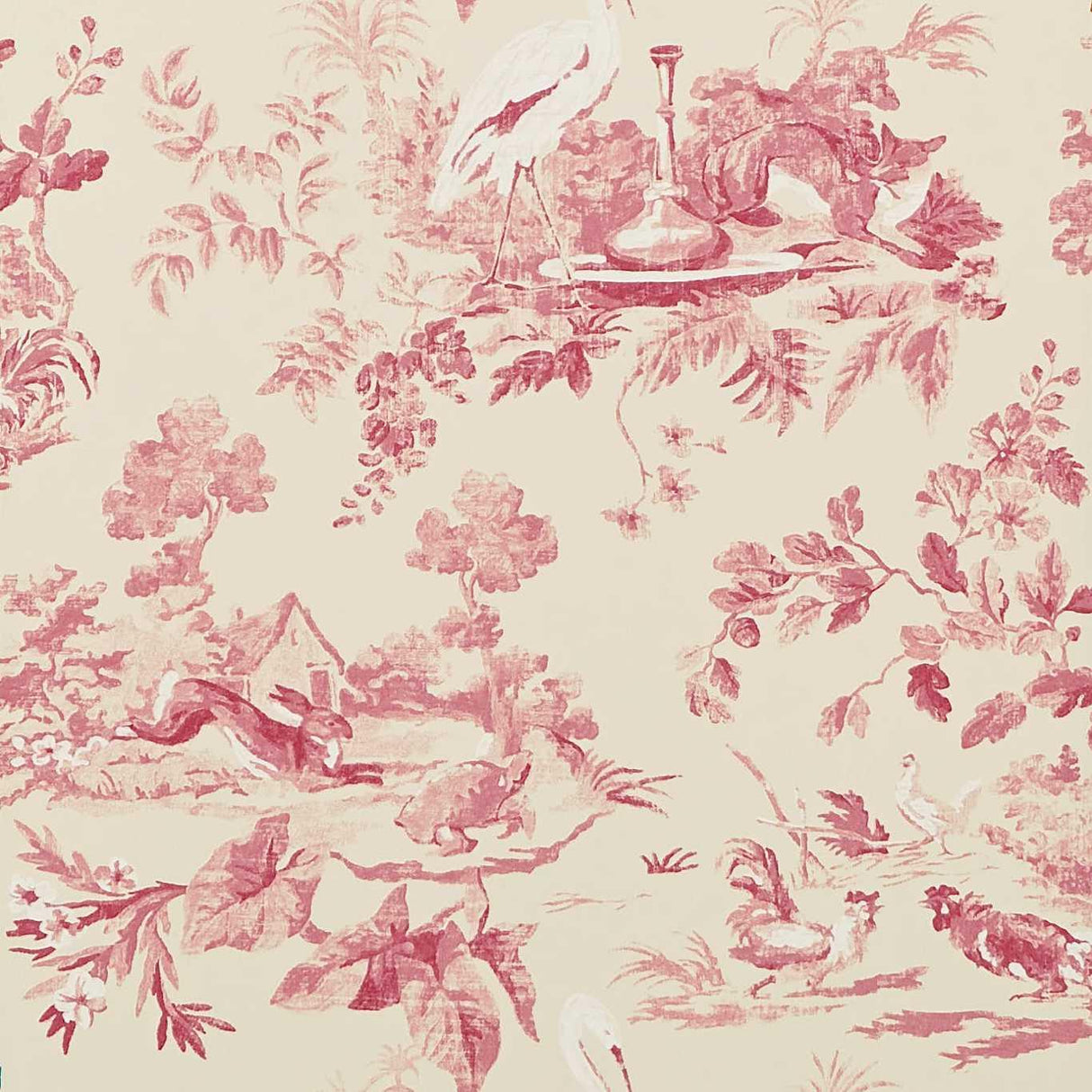 Sanderson Aesop's Fables Pink Wallpaper