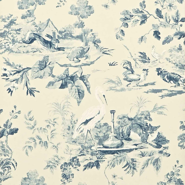 Sanderson Aesop's Fables Blue Wallpaper