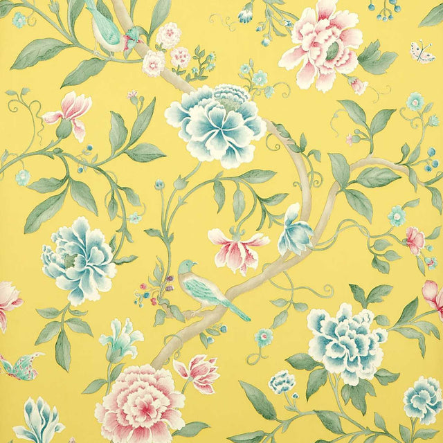 Sanderson Porcelain Garden Rose/ Linden Wallpaper