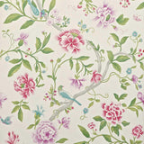 Sanderson Porcelain Garden Magenta/ Leaf Green Wallpaper