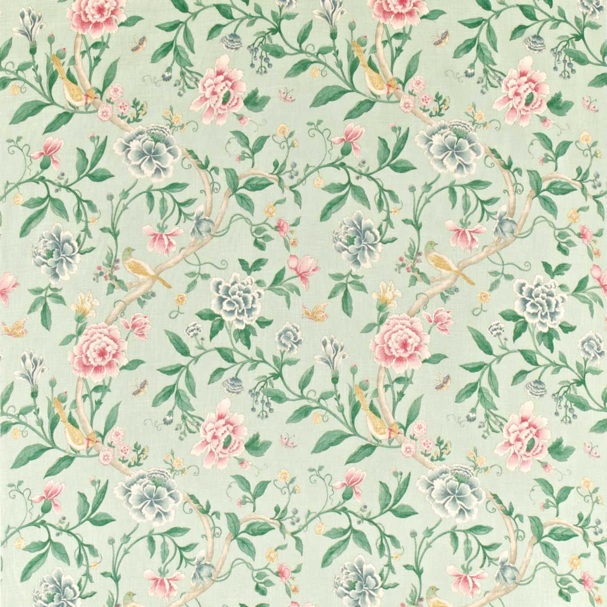 Sanderson Porcelain Garden Rose/ Duck Egg Fabric