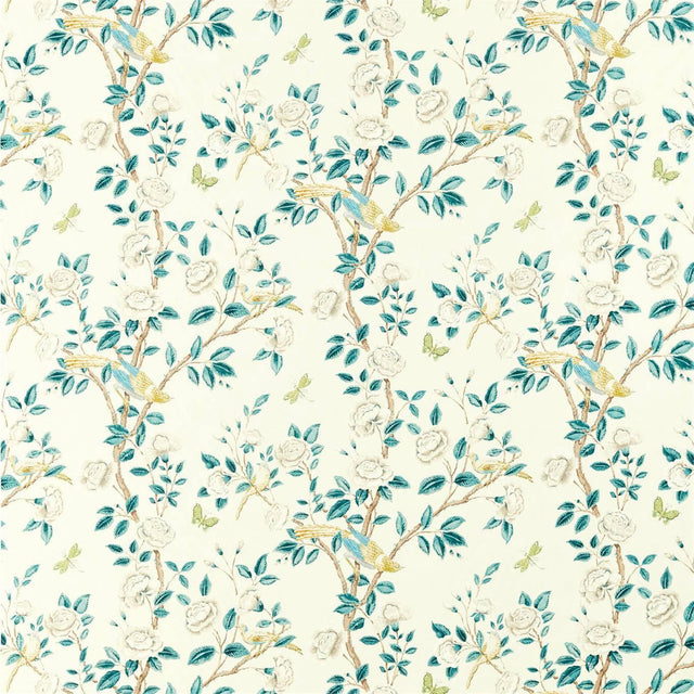 Sanderson Andhara Teal/Cream Fabric