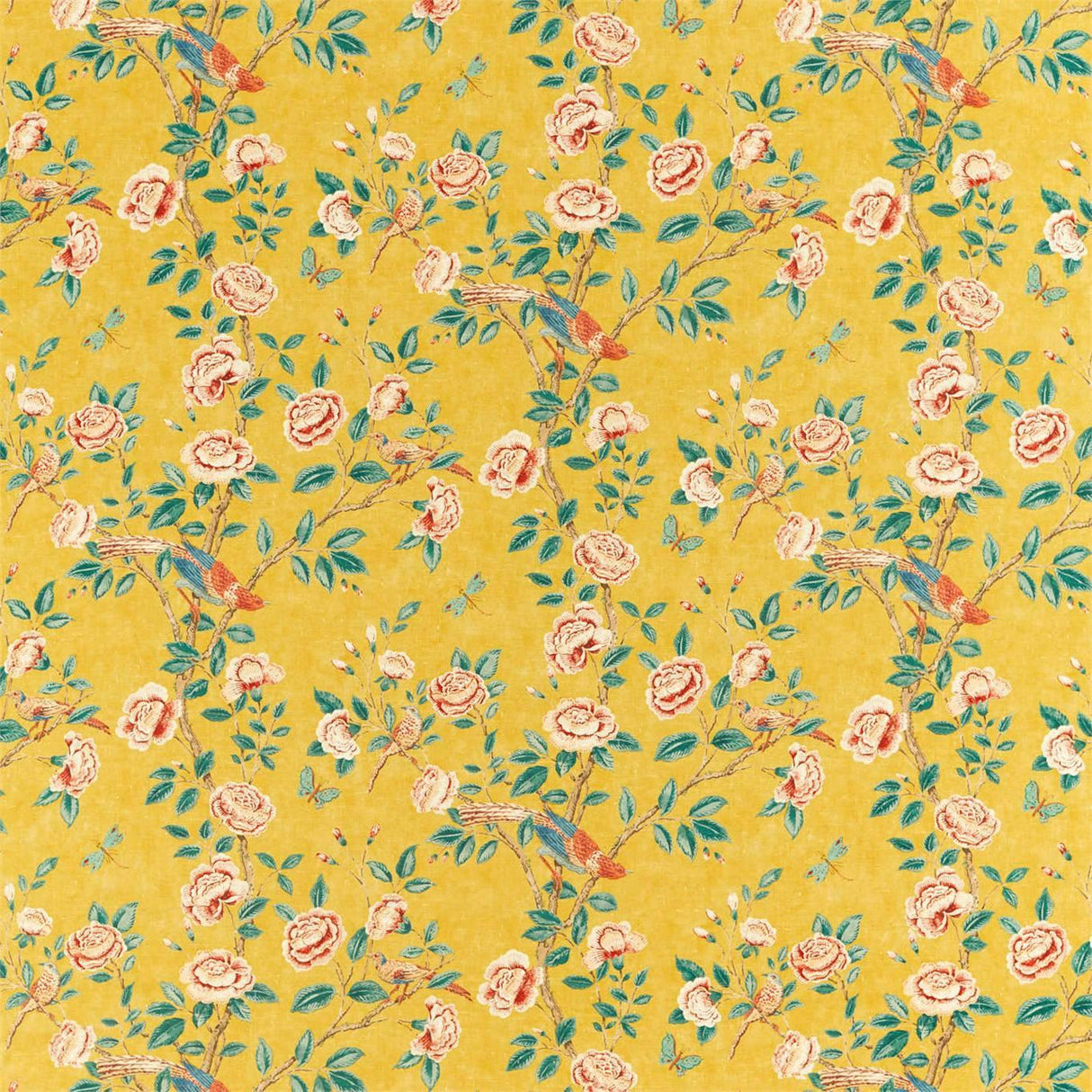 Sanderson Andhara Saffron/Teal Fabric