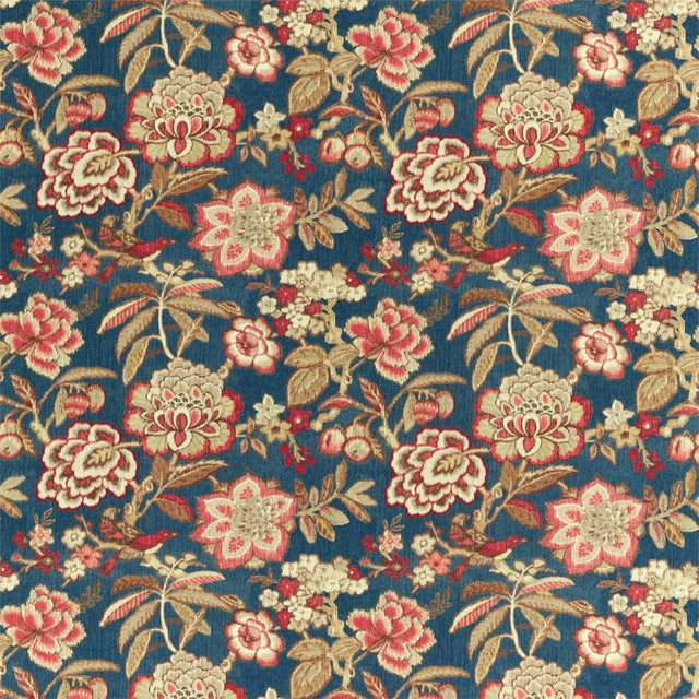 Sanderson Indra Flower Indigo/Cherry Fabric