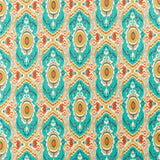 Sanderson Niyali Teal/Saffron Fabric