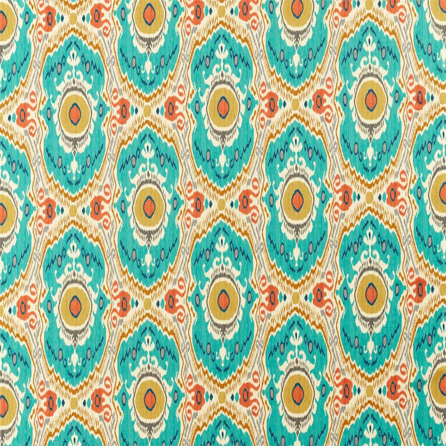 Sanderson Niyali Teal/Saffron Fabric