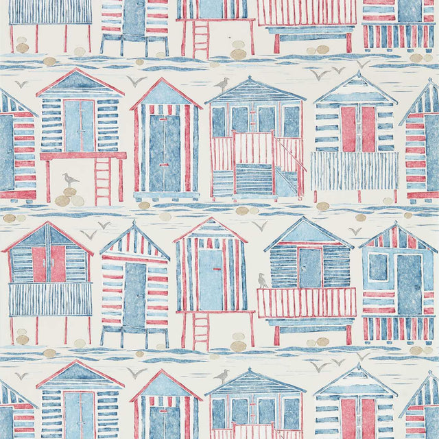 Sanderson Beach Huts Nautical Wallpaper