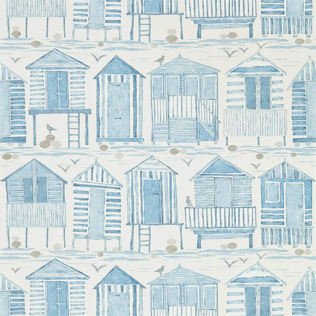 Sanderson Beach Huts Marine Wallpaper