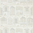 Sanderson Beach Huts Driftwood Wallpaper