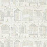 Sanderson Beach Huts Driftwood Wallpaper